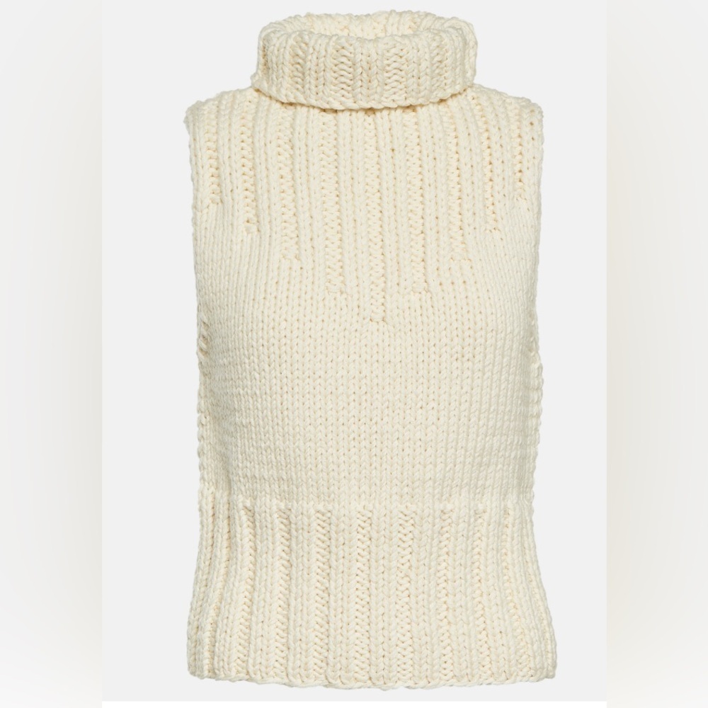 NWT TOTEME Turtleneck Hand Knitted Wool Top Buttercream Size Large